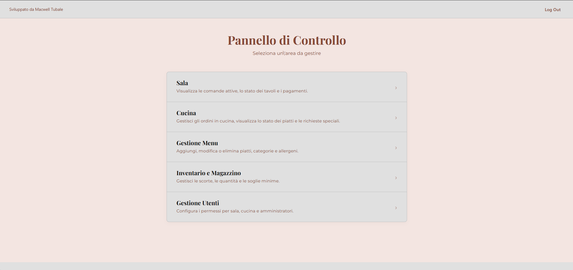 Gestionale Ristorante